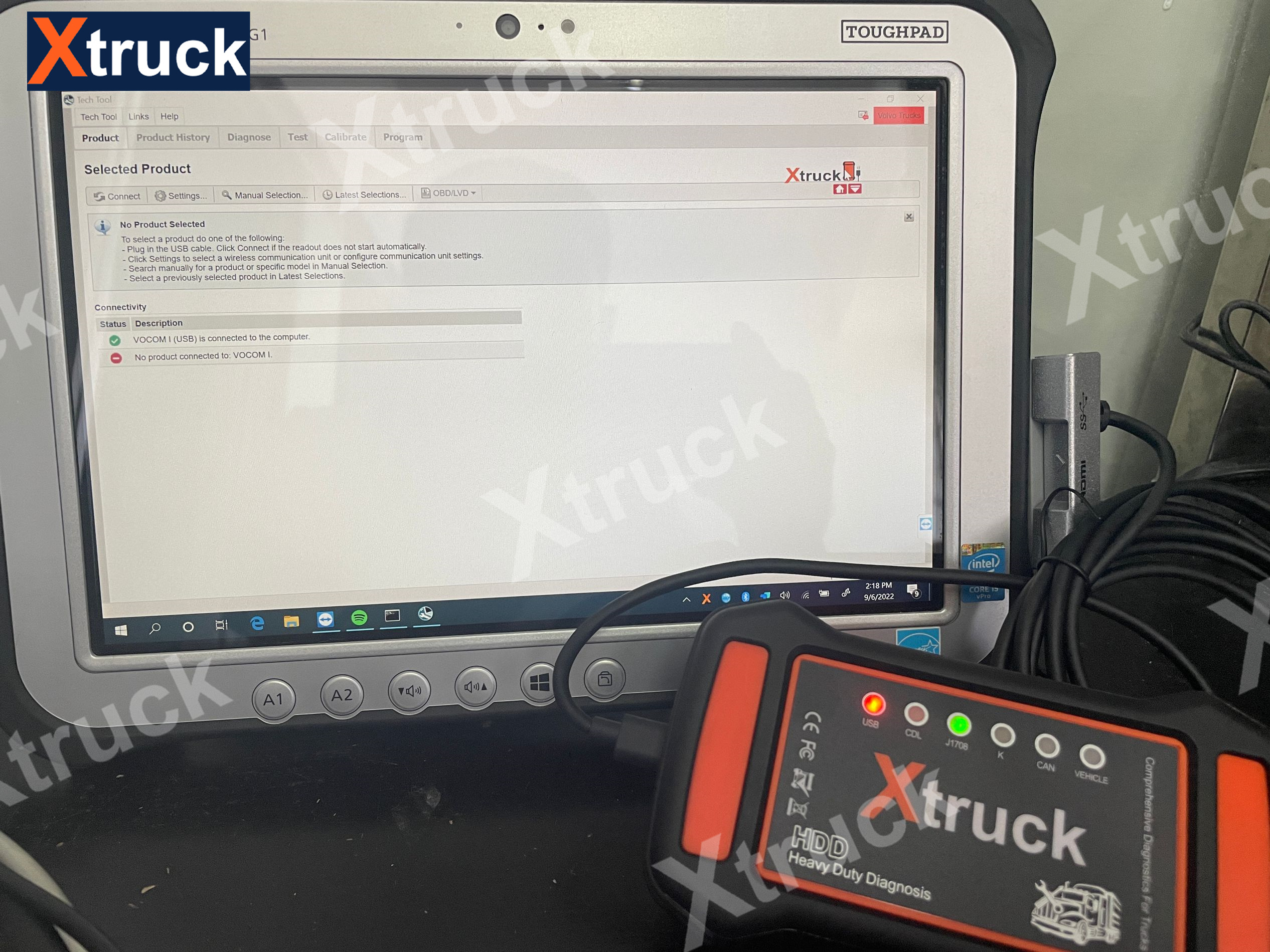 Xtruck Y009 HDD +FZ G1 tablet for Heavy duty Truck Diagnostic Kit