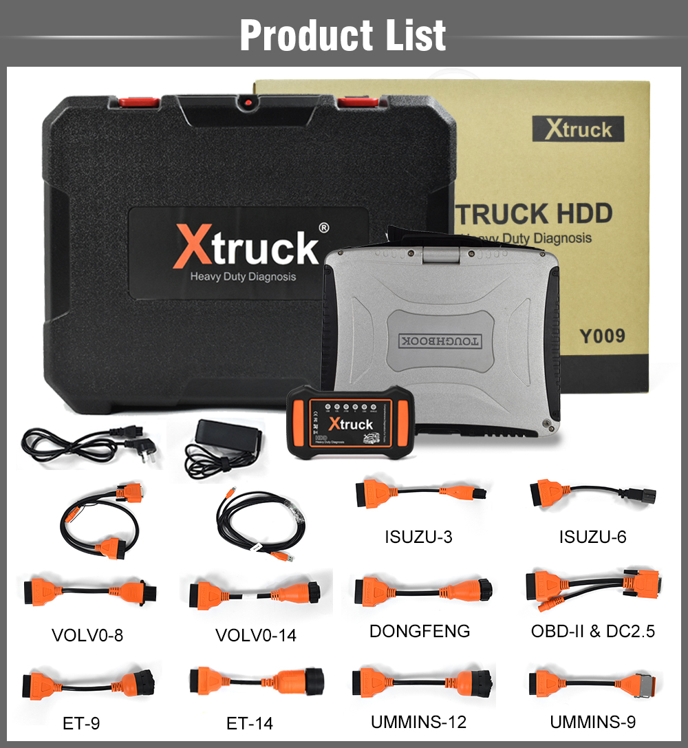 Xtruck Y009 HDD +CF19 Laptop for Construction Excavators Diagnostic Kit