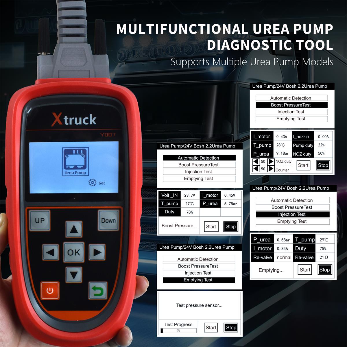 Xtruck Y007 Urea Pump Diagnostic Tool Support for 6.5/2.2