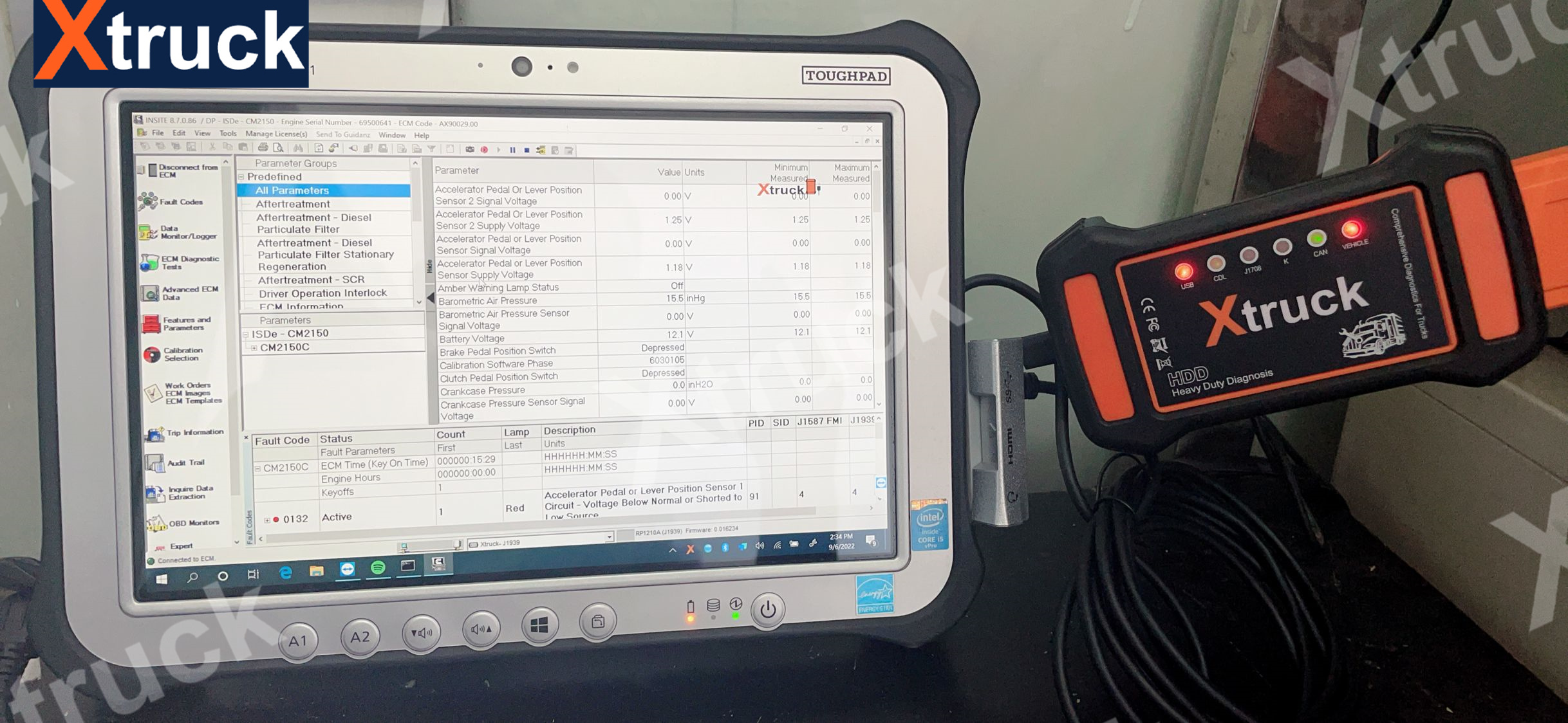 Xtruck Y009 HDD +FZ G1 tablet for Construction Excavators Diagnostic Kit