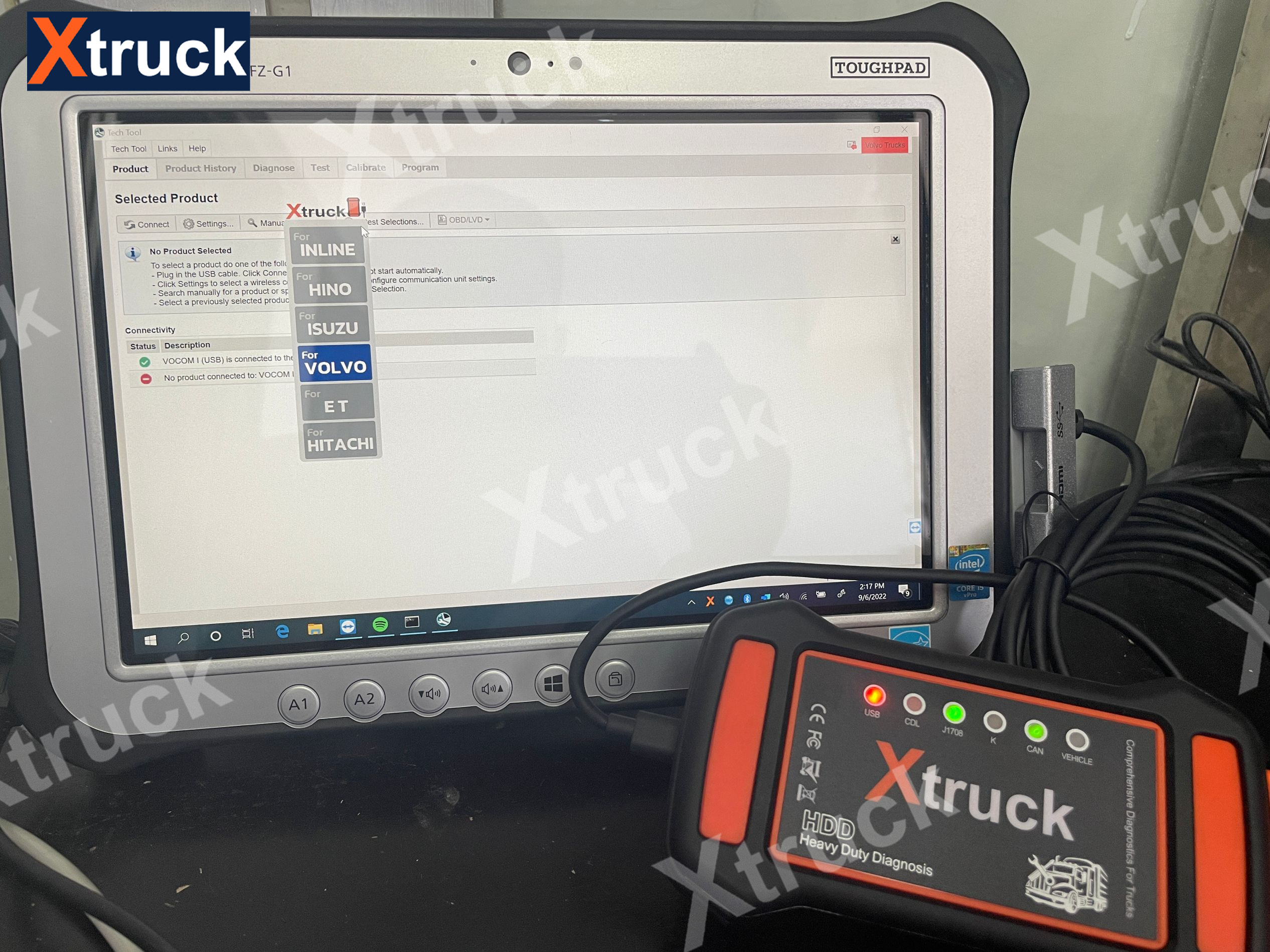 Xtruck Y009 HDD +FZ G1 tablet for Construction Excavators Diagnostic Kit