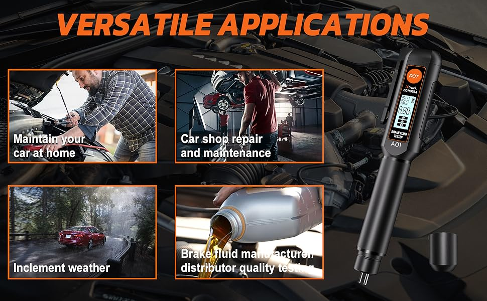 Xtruck A01 Brake fluid test pen probe with screen display alarm oil tester calibration are suitable for DOT3 DOT4 and DOT5.1